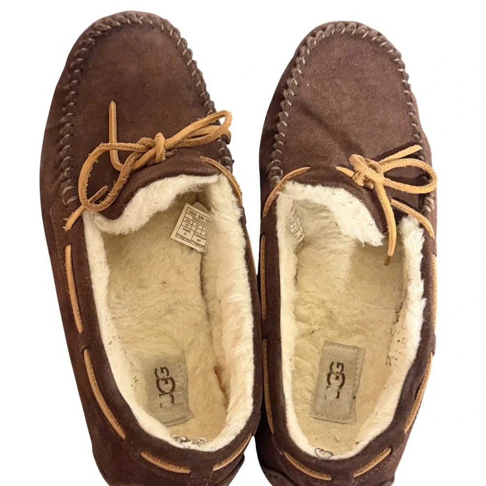 UGG Alder Mens Suede Moccasin Loafer Slippers Brown 1003419 Size 10